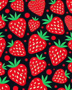 Red Strawberry Pattern Rug