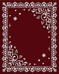 Elegant White Floral Border Pattern Rug