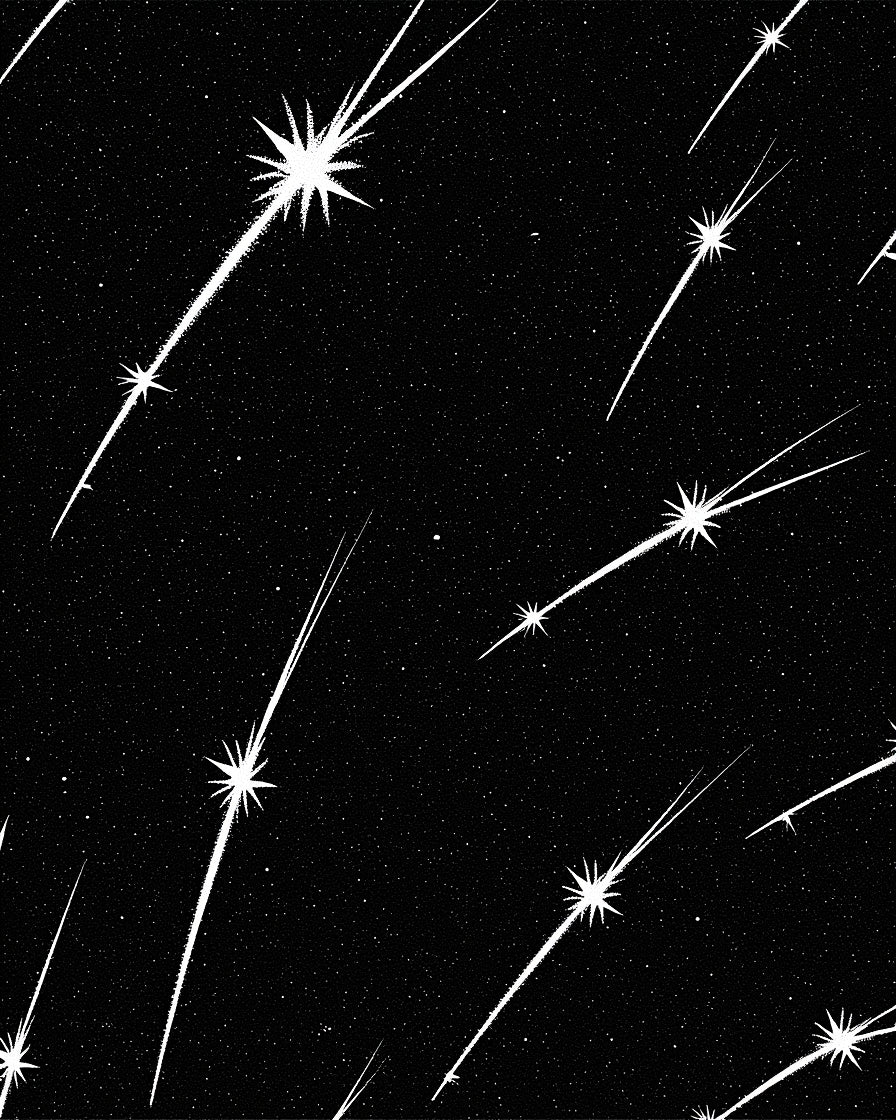 Cosmic Streaking Stars Black Night Rug