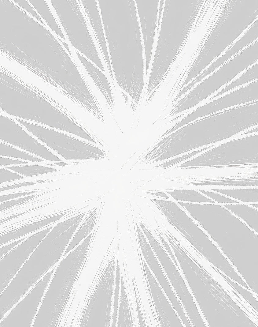 Abstract White Burst Pattern Rug