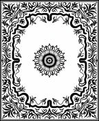 Floral Mandala Black White Pattern Rug