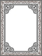 Ornate Swirl Border and Corner Design Rug