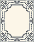 Ornamental Dark Gray Floral Frame Design Rug