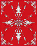 Bold Red White Arrow Symmetry Pattern Rug