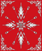 Bold Red White Arrow Symmetry Pattern Rug