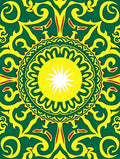 Emerald Yellow Sun Mandala Design Rug