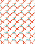 Dynamic Red Teal Wave Pattern Rug