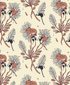Botanical Fern Bloom Pattern Rug