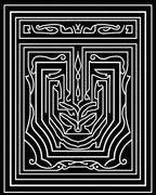 Monogrammatic Abstract Symmetry Design Rug