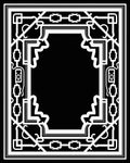 Art Deco Black White Geometric Frame Rug