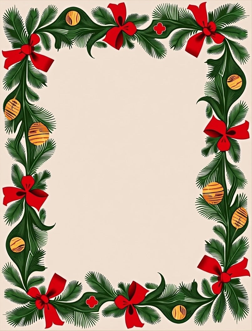 Festive Green 2 Red Bow Pattern Rug