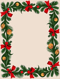 Festive Green 2 Red Bow Pattern Rug