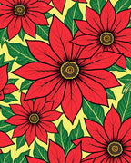Bold Red Floral Pattern Rug