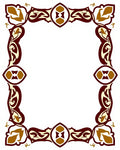 Ornate Floral Patterned Border Rug