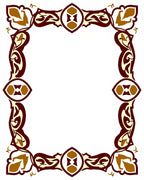 Ornate Floral Patterned Border Rug