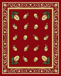 Gold Acorn Botanical Border Design Rug