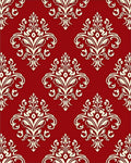 Royal Red Ivory Damask Pattern Rug