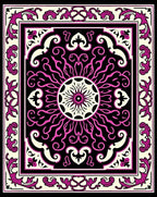 Ornate Pink and Cream Floral Mandala Rug