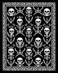 Monochromatic Skull Wing Pattern Rug