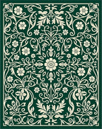 Elegant Floral Swirl Nature Pattern Rug