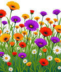 Vibrant Meadow Floral Garden Pattern Rug