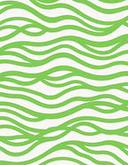 Vibrant Green Abstract Wave Design Rug