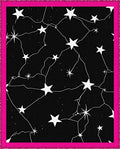 Black Starry Night Geometric Constellation Rug
