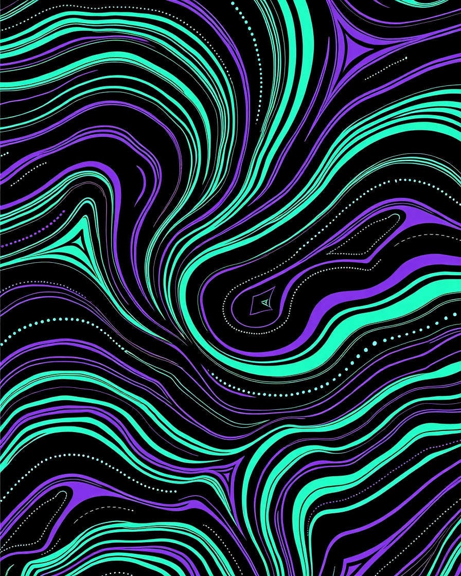 Trippy Swirling Abstract Lines Rug