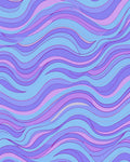 Serene Purple Blue Organic Waves Rug