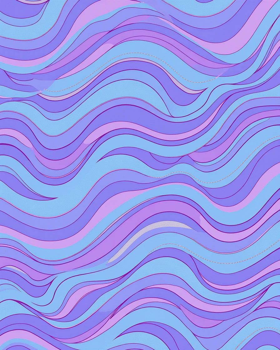 Serene Purple Blue Organic Waves Rug