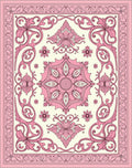 Pink Floral Symmetry Pattern Rug