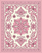 Pink Floral Symmetry Pattern Rug