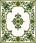 Emerald Gold Ornate Floral Border Rug