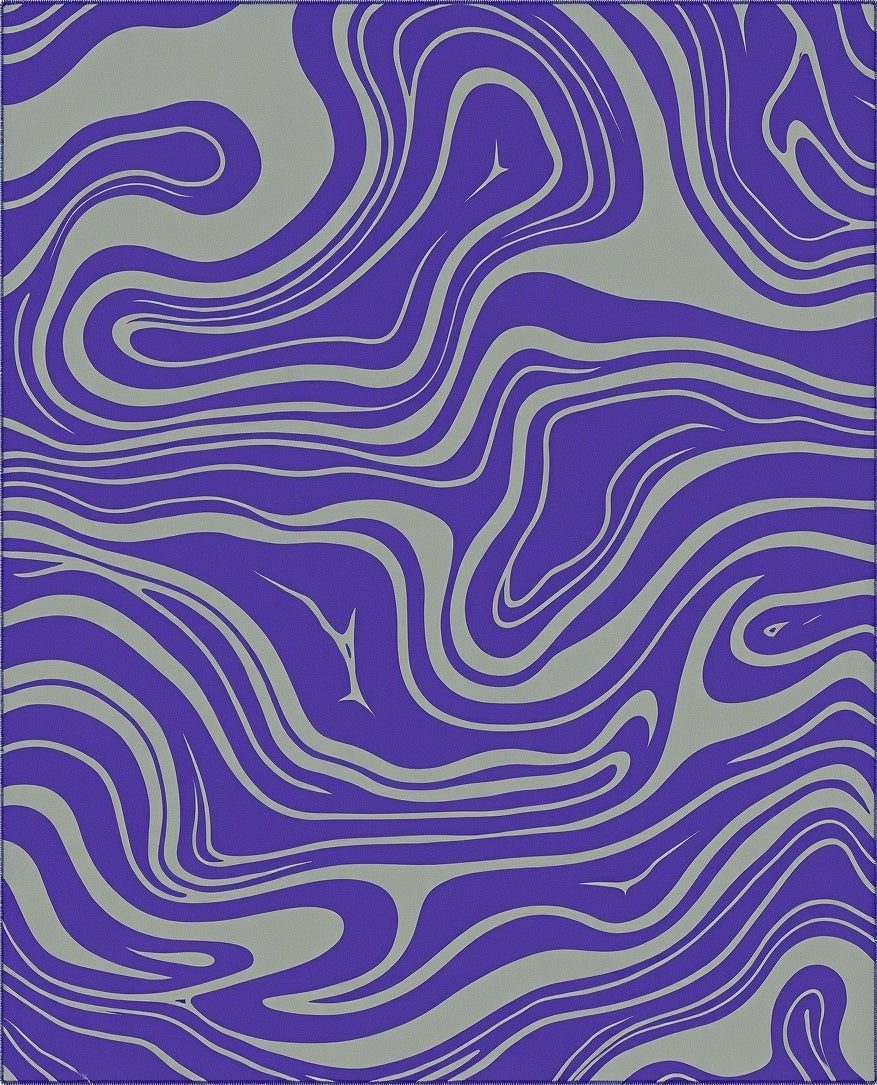 Purple Gray Swirl Pattern Rug