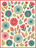 Folklore Floral Wheel Pattern Rug