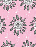 Circular Floral Pattern on Pink Rug