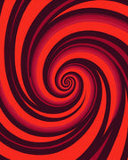 Hypnotic Red Swirl Pattern Rug