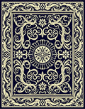 Elegant Scrollwork Floral Pattern Rug