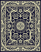 Elegant Scrollwork Floral Pattern Rug