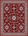White Symmetric Floral Star Pattern Rug