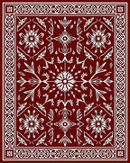White Symmetric Floral Star Pattern Rug