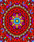Vibrant Mandala Abstract Geometric Pattern Rug