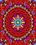 Vibrant Mandala Abstract Geometric Pattern Rug