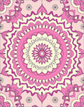 Pretty Pink Floral Mandala Rug
