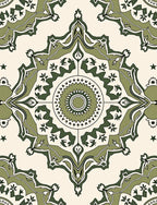 Medallion Botanical Pattern Area Rug