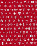 White Snowflakes Red Background Rug