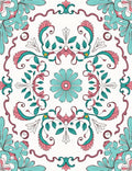 Retro Floral Swirl Design Rug