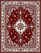 Elegant Floral Medallion Contrast Rug