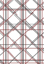 Black Red Plaid Geometric Pattern Rug