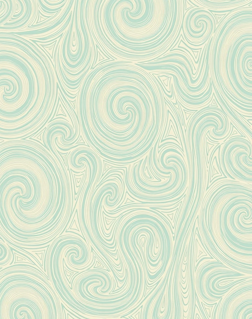 Abstract Swirls Cream Teal Pattern Rug